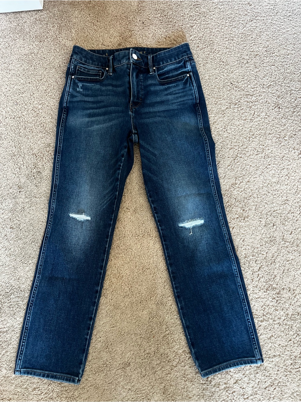 White House Black Market Dark Wash Distressed Women’s Crop Jeans